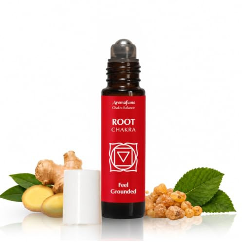 Root Chakra Essential Oil Roll-On Blend by Aromafume | 10ml/0.33 fl oz | Muladhara | Aromatherapy Oils for Chakra Balance | Patchouli Extracts | Chakra Incense for Meditation, Yoga, Reiki