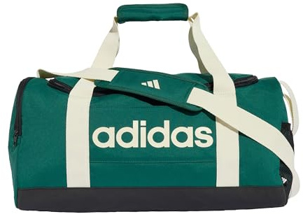 adidas Unisex Essentials Linear Duffel Bag Duffel_Bag, Collegiate Green/Ivory, S