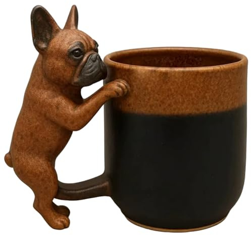 Comebachome Taza para perro, bonita taza de café de resina con mango de Bulldog 3D para amantes de las mascotas, regalos para propietarios de Bulldog, decoración del hogar