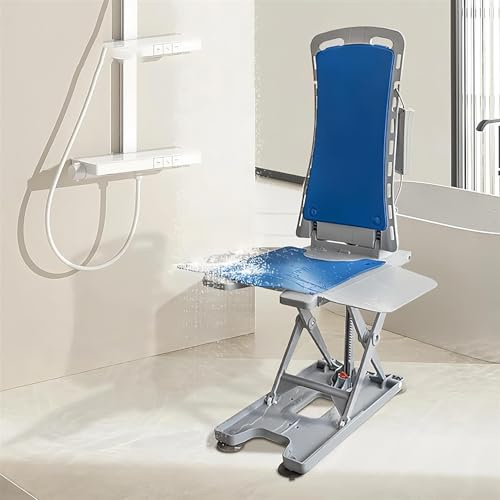 Sollevatore Da Vasca Bath Lift Anziani Disabili Sedia elettrica reclinabile leggera per anziani, con supporto a X rinforzato e ventose, capacità di carico di 300 libbre, ausilio per la mobil