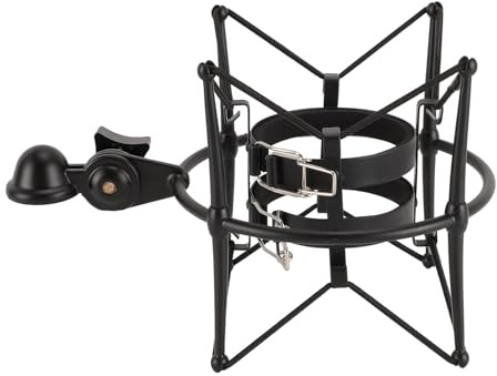 Hamwesh Soporte de Choque para Micrófono, Soporte de Araña de Aleación de Zinc Antivibración para de Micrófono de Condensador, de para Podcast con Tuerca Convertible de 5 8 a 3 8 para Grabación de