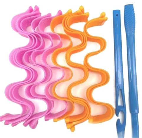 12 Pièces Ensemble Bigoudis Magiques Sans Chaleur Pour coiffures | Bâtons de rouleau de coiffure Wave Formers, outils de coiffure for femmes(45cm-12pcs)