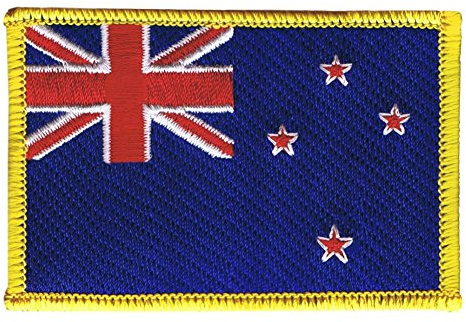 Flaggenfritze® Aufnäher Flagge Neuseeland – 5,5 x 8,5 cm – hochwertiger Patch zum Aufbügeln oder Aufnähen – besticktes Abzeichen + gratis Sticker