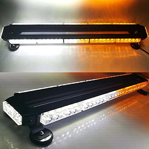 Evershine Signal ES-318 Barre Lumineuse stroboscopique avec LED sur Quatre côtés en Forme de scarabée (Ambre Blanc, 5-Barre(32.3 Pouces)