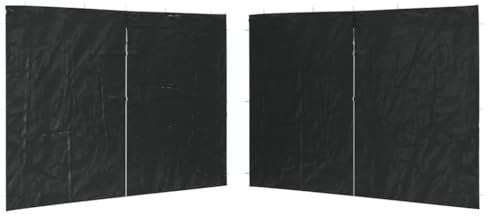 vidaXL 2X Seitenteil mit Reißverschluss PE Anthrazit Seitenwand Partyzelt