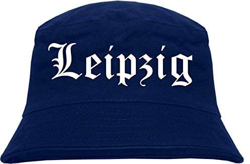 sostex Leipzig Fischerhut - Dunkelblau - Altdeutsch - Bedruckt - Bucket Hat Anglerhut Hut S/M Dunkelblau