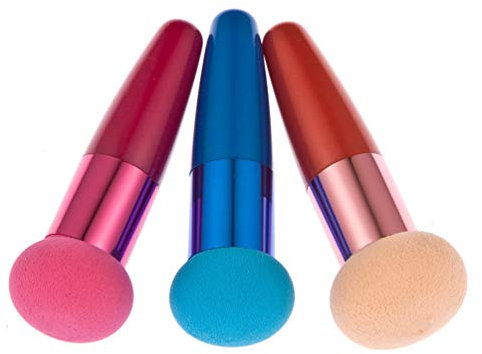 Beaupretty 3pc Mushroom Head Powder Puff for Makeup Cosmetic Brush Tools Soft Material for Face Make-up Application Random Color