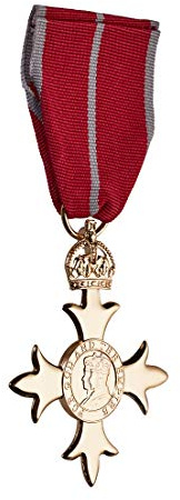 Full Size Replica OBE Medal. Military Award/Ribbon. Order of the British Empire. Reproduction/Copy 24ct Gold
