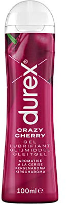 Durex Gel Lubrifiant Crazy Cherry - Goût Cerise - Lubrifiant à Base d'Eau - 100 ml, Transparent, 100 ml