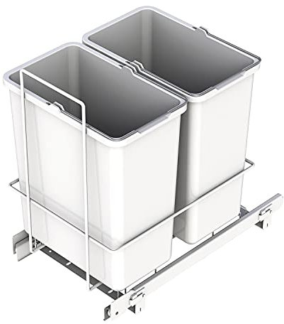 LM 62/2 - Pattumiera da incasso estensibile con 2 x 10 l, con cestello estraibile, 25,8 x 41,4 x 39,5 cm, sistema di raccolta differenziata per la cucina