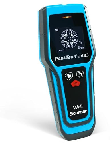 PeakTech P3433 – Professionelles Leitungssuchgerät – Digitaler Leitungssucher für Stromleitungen, Metall, Balken und Holz – Leitungsfinder mit Selbstkalibrierung und LED-Anzeige – Wandscanner