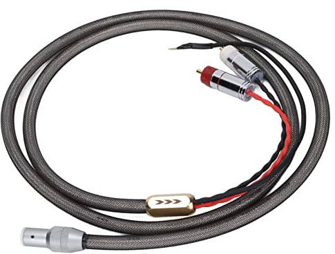 ASHATA Plattenspielerkabel, XS‑0609 -Tonarmkabel mit Masse-/Erdungskabel Versilbertes -auf 5-poliges XLR-Kabel für Plattenspieler-Plattenspieler(1,5M)