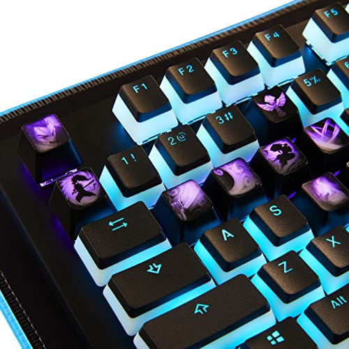 League of Legends Custom Keycaps (Champion Orianna) - Laser Engraved with Each Champion's Portrait, Passive, and Skills. Fit with Any Mechanical Keyboard. League of Legends Gift for Gamers