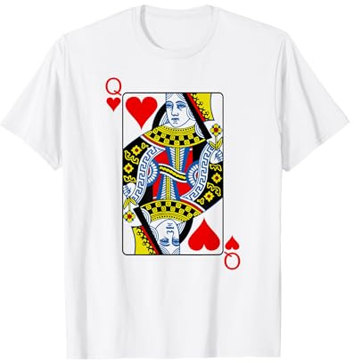 Spielkarte Queen Of Hearts TShirt I Herz Dame T-Shirt