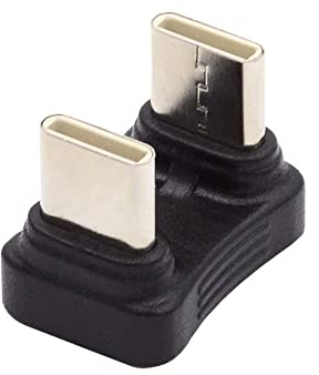 cablecc 480 Mbit/s USB-C-Stecker auf Stecker, Koppler-Extender, Strom-Daten-Adapter, gegenüberliegend U-Form, abgewinkelt, für Powerbank, Telefon, Laptop