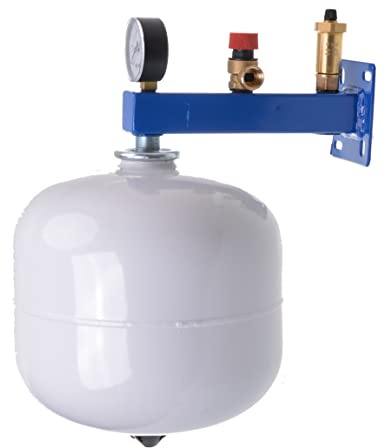 Aqbau® Set Membran Ausdehnungsgefäß 18 Liter mit Sicherheitsgruppe für Trinkwasser Druckausgleichsbehälter Ausgleichsbehälter Weiss Druckbehälter Membran Für geschlossene Kreislauf