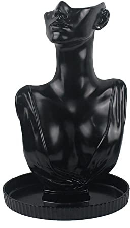 rockible Collana con Ciondolo Modello di visualizzazione Ornamento Manichino Collana Catena Busto di Gioielli per Donne Mestieri Spettacoli Controsoffitto Casa, Nero