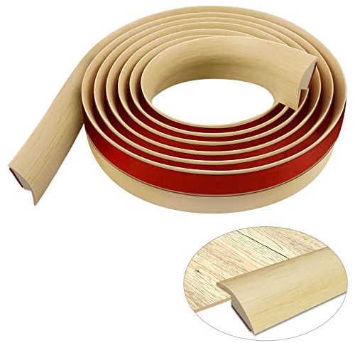 Übergangsprofil selbstklebend Boden und Teppich Laminat Vinyl Übergangsschiene Übergangsstreifen für Teppich Schwellenübergang Höhe weniger als 5mm (6m, beige Holzmaserung)