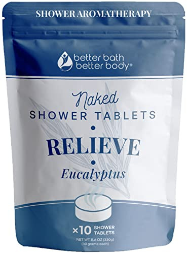 New Relieve Duschtabletten (10 Tabs) duftet mit reinem ätherischem Eukalyptusöl für entspannende Dusche zu Hause Made in USA
