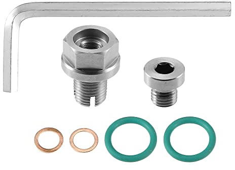 QUARKZMAN Ölablassschraube Set Selbstschneidend Edelstahl Für Universal | Silberton, Edelstahl, M12.1-1.25x15mm Gewinde, Inkl. O-Ringe & Kupferdichtungen, Universal Fit Für Die Meisten Fahrzeuge