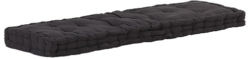 BaraSh Palettenkissen Baumwolle 120×40×7 cm Schwarz Paletten-Lounge-Set Floor Pillow