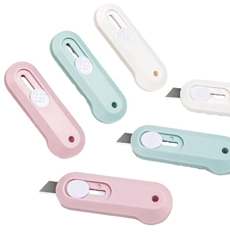 3 Stück Mini Cuttermesser,Einziehbarer Box Cutter für Pakete Briefe | Kompakte Mini Cutter mit einziehbarer Klinge, ideal zum Öffnen von Briefen, Paketen, Verpackungen und Kartons.