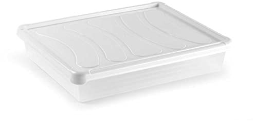 Acan Tradineur - Pack de 3 bandejas frigoríficas de Almacenamiento con Tapa, plástico, Reutilizables, Servir Comida, Aperitivos, Fabricado en España - 4 litros - 35 x 27 x 6,5 cm – Blanco