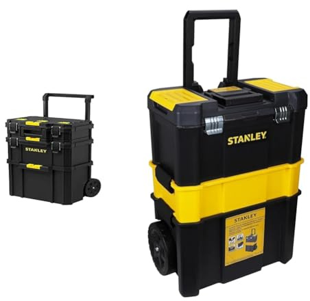 STANLEY® TOOL BOX, MODULAR ROLLING Workshop & Essential Rolling Toolbox, 3 Tier Stackable Units, STST1-80151