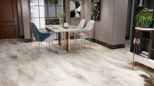 Champagne Carrara Marble 1.9m² Vinyl Click Flooring With Integrated Underlay – 6.5mm (2mm EVA layer)