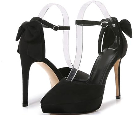 Scarpe décolleté Eleganti con Plateau e Tacco Alto da Donna, Scarpe da Ufficio da Festa Classiche con Lacci e Punta a Punta