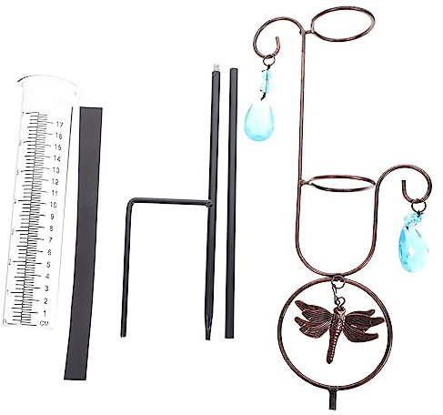 Milisten Pluviomètre avec Design De Libellule Outil De Mesure des Précipitations pour Jardin Et Décoration Extérieure
