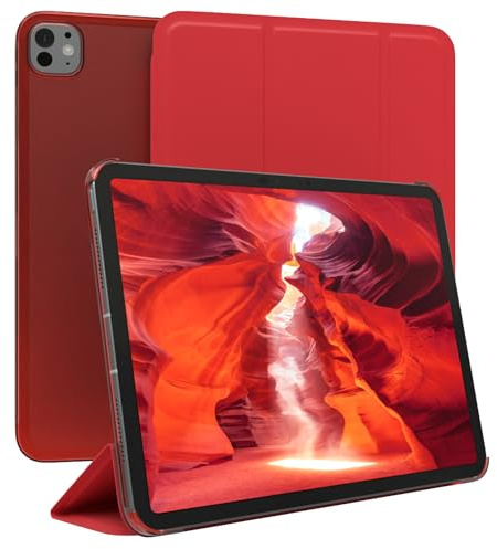 EAZY CASE - Skyddshölje för iPad Pro 11 (2024) Smart Cover Tablet Smartcase med ställfunktion Flip ståfunktion Sleep Wake Up Syntetiskt läder Röd