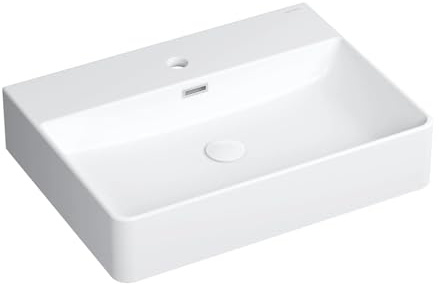 Omnires GARLAND600BP, Lavabo sobre encimera/suspendido, 60 x 43 cm GARLAND, White gloss