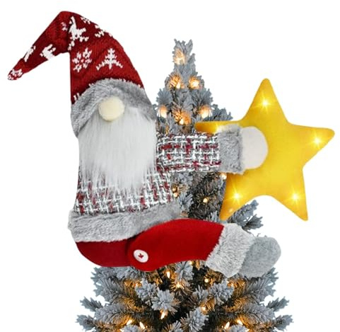Puntale Per Albero Di Natale Con Stellato – Questo Illuminato Per Albero | Di Natale, Che Abbraccia L'albero La Parte Superiore 'albero Di Natale | Atmosfera Festosa Per