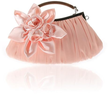 VONCYKI Damen-Handtasche mit Blumenmotiv, Abendtasche, Bankett, Hochzeit, Brauttasche, Brautjungferntasche, schräg gekreuzt, kleine Clutch-Tasche, rose, Einheitsgröße