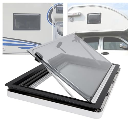 Fenêtre de camping-car, 900 x 500 mm, avec store intégré et moustiquaire, angle d'ouverture de 70 °, fenêtre latérale pour caravane, camping-car