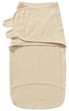 Schlafsack Baby 0-6 Monate, Pucksack Baby 0-3/3-6 Monate mit Bio-Baumwolle, 3-in-1 Babyschlafsack für Neugeborene, Winterschlafsack Baby für Jungen und Mädchen (Hellkhaki, S)