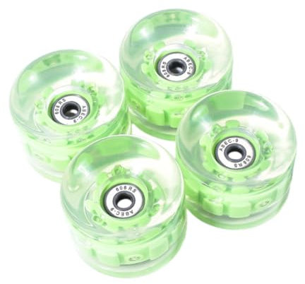 Ronyme 4 Stücke Skateboardräder leuchten leuchtende transparente PU -Rollers Longboard -Räder, GrÜn