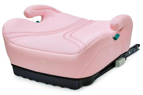 Kinderkraft I-BOOST 2 PRO, Sitz für Kinder von 125-150cm und im Alter von 6-12 Jahren, Isofix-Montage, sehr leicht (2,36 kg), ergonomische Armlehnen, abziehbarer Bezug, Rosa