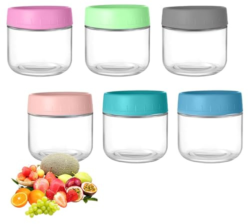 YBLUE 6 Pack Overnight Oats Containers with Lids 10 oz for Overnight Oats