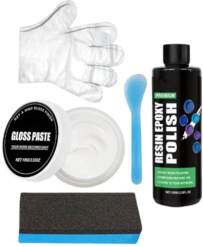Polierset aus Epoxidharz, Polierset für Epoxidharz, Polierset für kratzfeste und polierte Oberflächen, Dekoration für Kunstwerke zu Hause