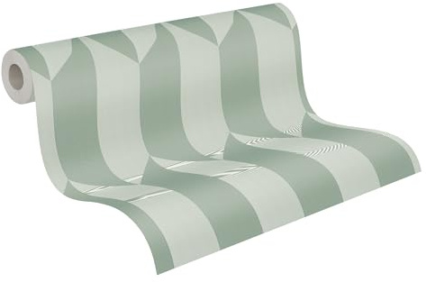 Livingwalls papier peint intissé à motif géométrique vert métallisé – papier peint graphique moderne 10,05 m x 0,53 m de COSMOPOLITAN – 790864