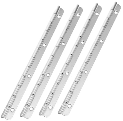 SOPOTUTU 4 piezas Bisagras Piano Acero Inoxidable Resistentes para Cajas Madera Armarios Puertas con Orificios Preperforados Uso Muebles Herramientas