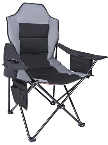 YEAUPE PRO Campingstuhl Faltbar Bequem Gepolster, 150 KG Belastbar | Luxus Camping Stuhl mit Hochlehner, Breiter Sitz | Angelstuhl, Karpfenstuhl, Klappstuhl Camping Chair, XL