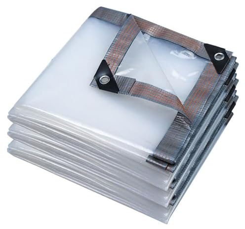 Telone impermeabile con occhielli, copertura trasparente per pergola, padiglione, terrazza, 300 x 400 cm, protezione esterna resistente ai raggi UV