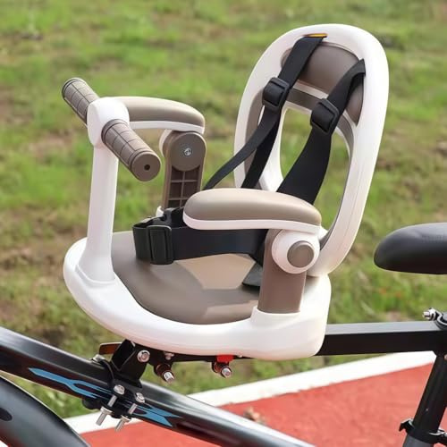 Kinderfahrradsitz - vorne montierbar, abnehmbar, 360° drehbarer Kinderfahrradträger mit verstellbaren Armlehnen für Kinder von 6 Monaten bis 8 Jahren