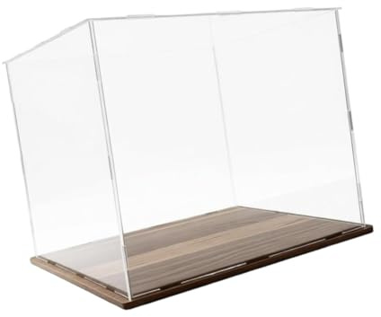 FewNvWa Acryl Vitrine Displaybox Sammelvitrine Aufbewahrungsbehälter mit Stabilem Standfuß Und Klarer Optik für Modellautos Büroschrank Sammlerregal Kinderzim, 25cmx15cm