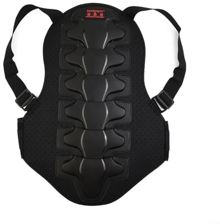 Bordfly Protector de espalda para moto, con escudo de plástico PE resistente a los golpes y espuma EVA transpirable para columna vertebral