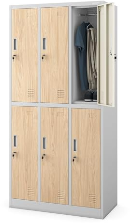 Jan Nowak Armoire Vestiaire 6 Casiers Verrouillables 185 x 90 x 45 cm