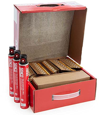 SENCO GE55AXBKR-FCB 65mm X 2.8mm Galv. Ring Shank Angled Nails & Gas 3.3K